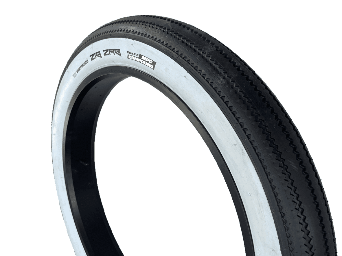 VeeTire ZIGZAG White Wall - 26x4 - Fatbike Dæk 1 VeeTire ZIGZAG White Wall - 26x4 - Fatbike Dæk