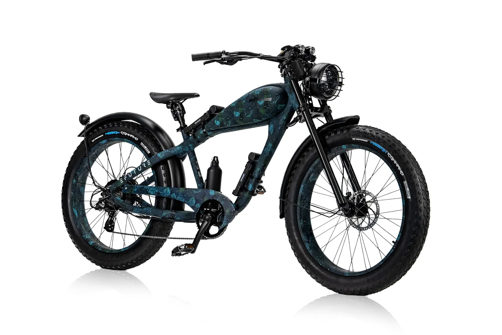 eBoss DC - CAMO m. CAMO Fælge 1 Efuture Retro Elcykel eBoss Blå Camo Mission Command