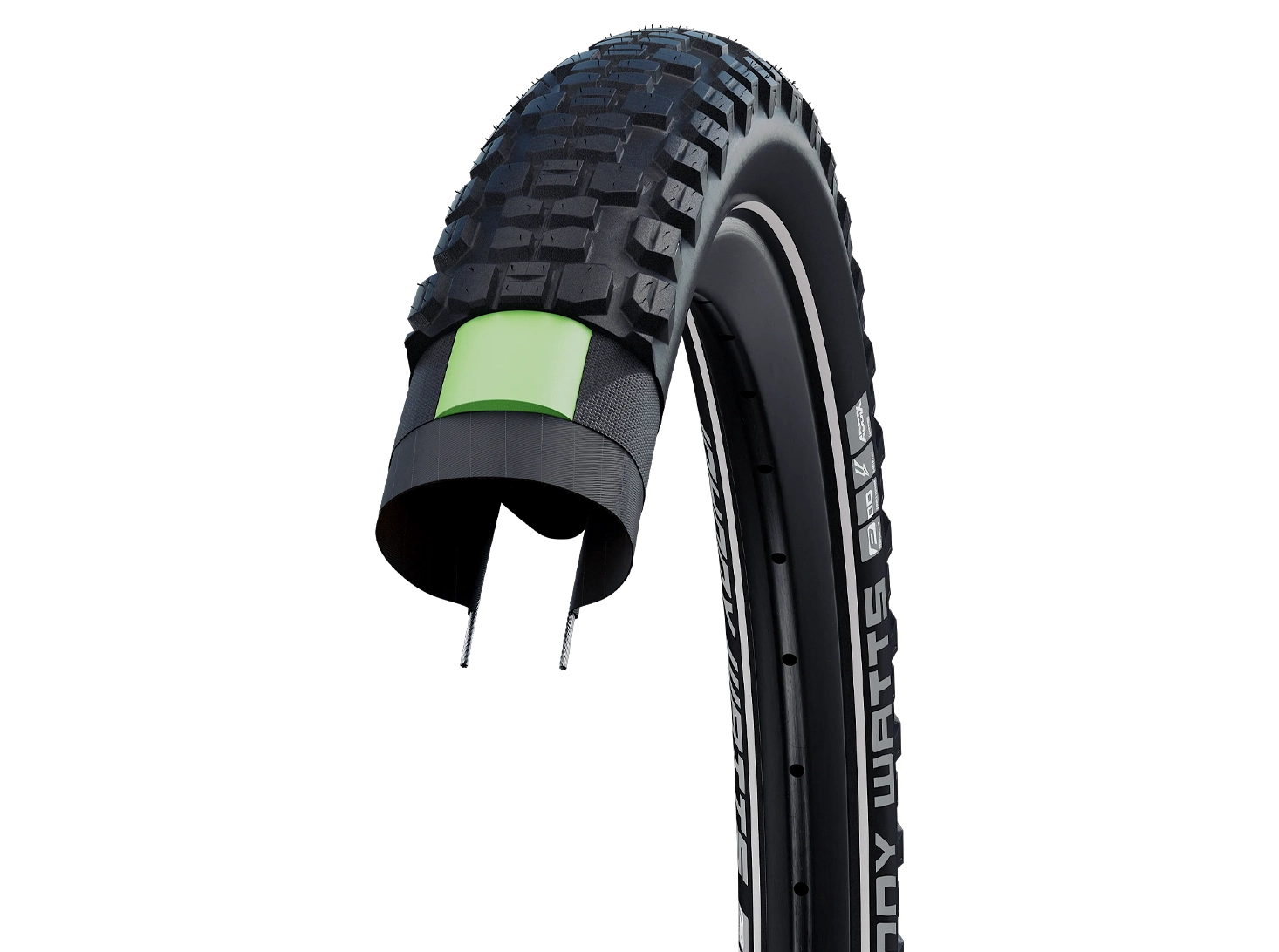 Schwalbe Johnny Watts SUV Cross Country dæk - Green Guard - 27.5x2.80" | Med Reflex 4 Schwalbe Johnny Watts SUV Cross Country dæk - Green Guard - 27.5x2.80" | Med Reflex - Billede 4