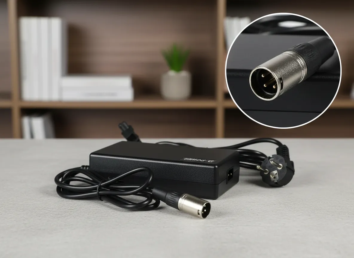 Oplader til elcykel - 48V, 3A (XLR stik) 1 XLR Oplader til elcykel eMini fatbike