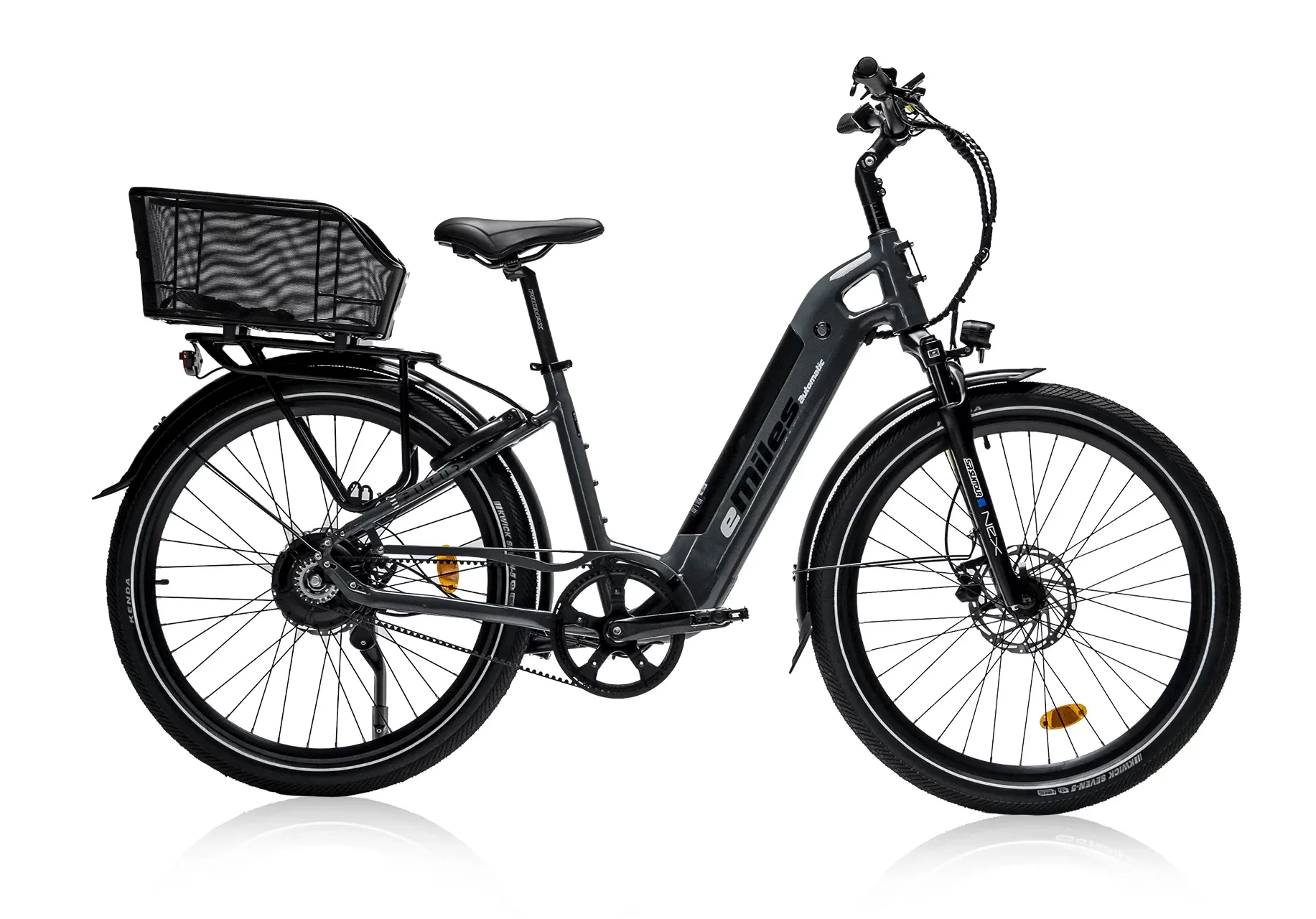 eMiles Automatic - Antracit 3 Efuture Elcykel eMiles Automatic Antracitgrå med Fiber Tech bagkurv